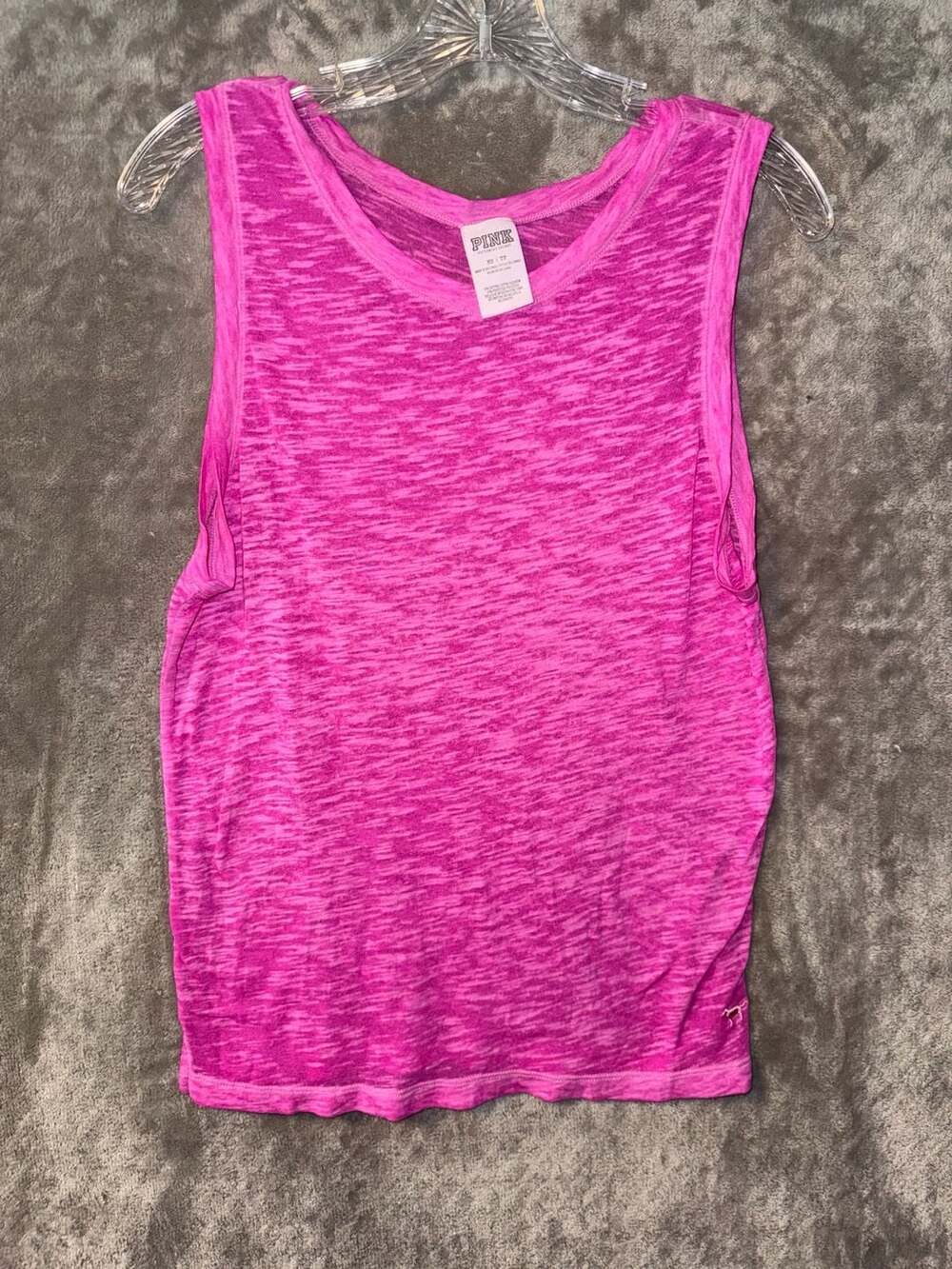 Victoria's Secret PINK Slub Knit Muscle Tank Top Hot Pink Size XS